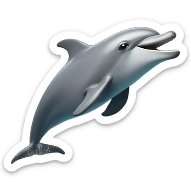 dolphin jumping in waves that looks happy  sticker