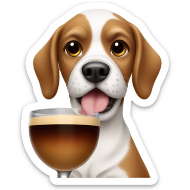 Dog holding an espresso martini  sticker