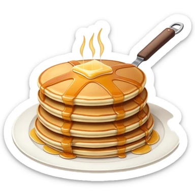 Plate of pancakes and hot link  sticker