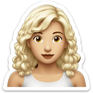 Niña de piel blanca con 2 coletas en su pelo café  sticker