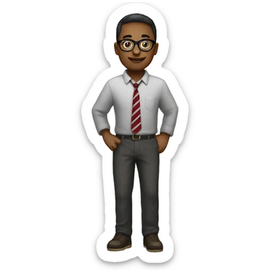 Stanford nerd with glasses. full body including legs sticker