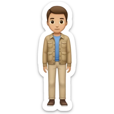 man with empty, turned-out pockets, frontal view sticker