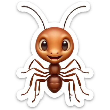 Cinematic Cheeky Ant Portrait Emoji, Head tilted dramatically with an exaggeratedly shocked expression, featuring a diminutive, agile body with wide, comically expressive eyes full of playful disbelief and subtly animated antennae, Simplified yet hilariously expressive features, highly detailed, glowing with a slightly sassy earthy glow, high shine, dramatic yet playful, stylized with an air of cheeky insect mischief, soft glowing outline, capturing the essence of a meme-worthy ant that looks ready to scurry its way into viral fame! sticker