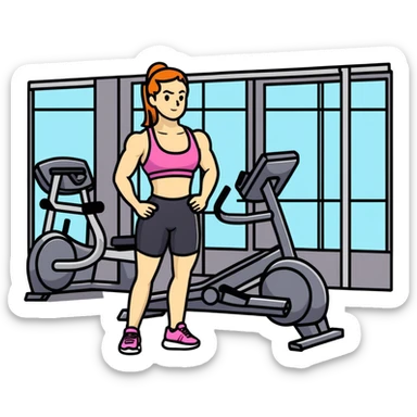 Mujer en el gym sticker