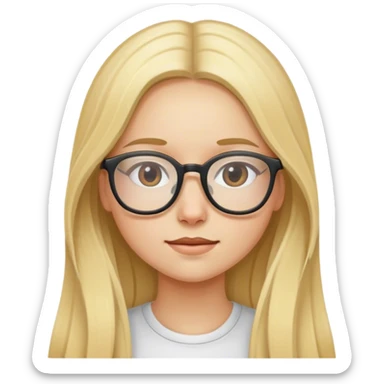 blond girl with glasses and long hair sticker
