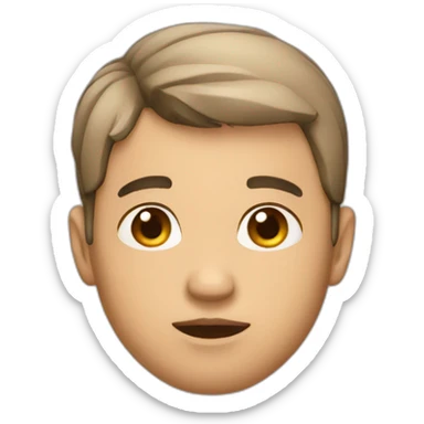 A guy with a short haircut and chubby lips sticker