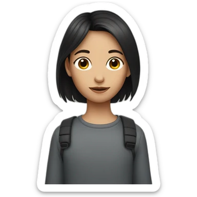 Dark haired girl with two boys sticker