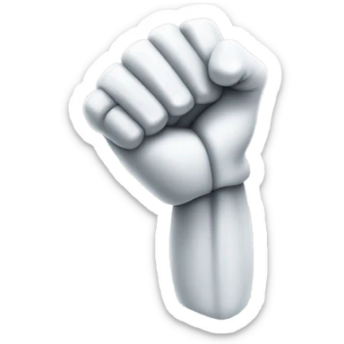 White cyborg arm with shock flexing bicep sticker