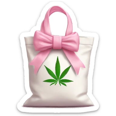Bag of cbd tied with baby pink bow sticker
