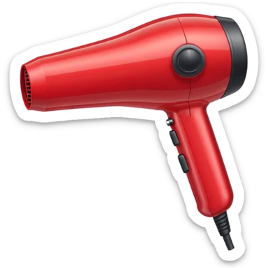 red hairdryer sticker