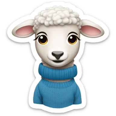 lamb wearing a blue sweater  sticker