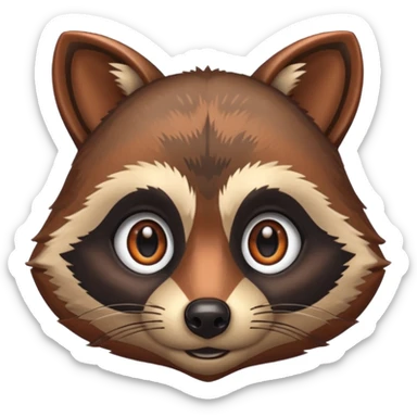 Copper racoon face sticker
