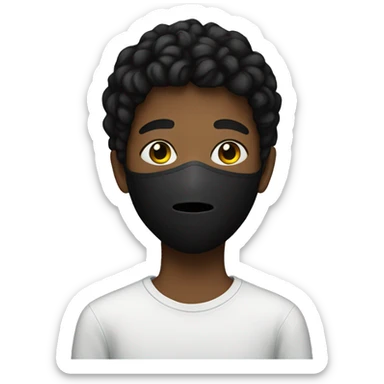Teenager with blac mask sticker
