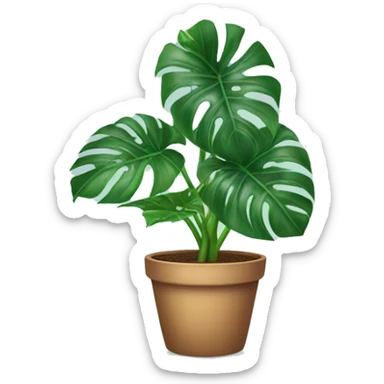 Potted monstera plant sticker