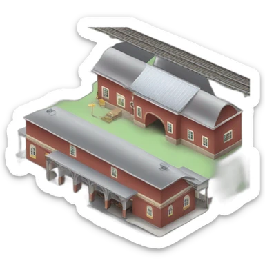 isometric train depot sticker