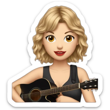 Taylor swift with guitar sticker
