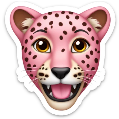 Pink and brown cheetah  sticker