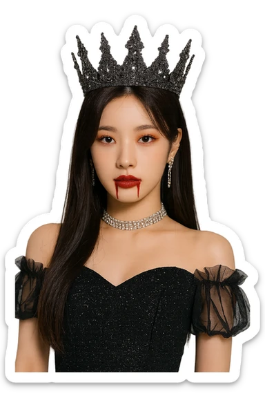 halloween kpop idol crown, sparkly and trendy, remove background sticker