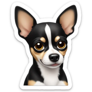 chihuahua black and white sticker