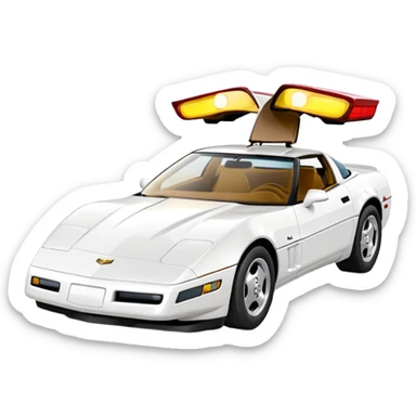 1989 Chevrolet Corvette Coupe white w pop up light sticker