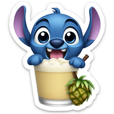 Stitch with pinocolada sticker