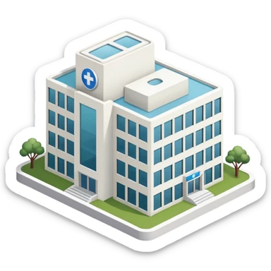hospital isometric view building sticker