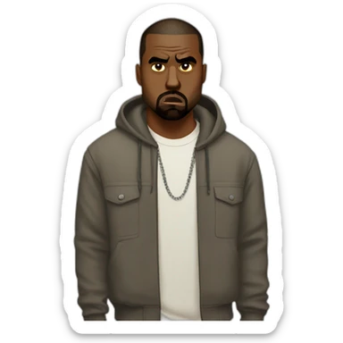 angry kanye west sticker