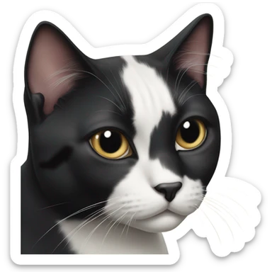 tuxedo cat with black mark on nose sticker