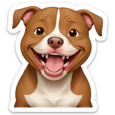 Pitbull dog laughing sticker