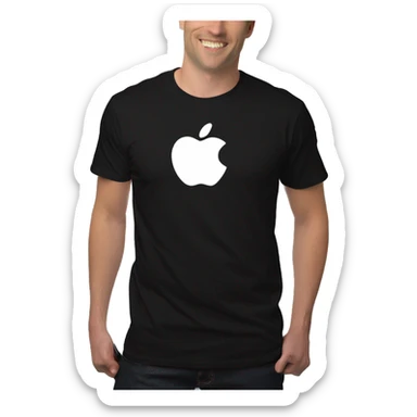 Emoji Apple White Commercial advisor Black T-shirt
 sticker