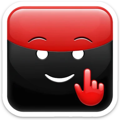 black and red website Icon sticker