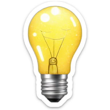 sparkles and the light bulb sticker