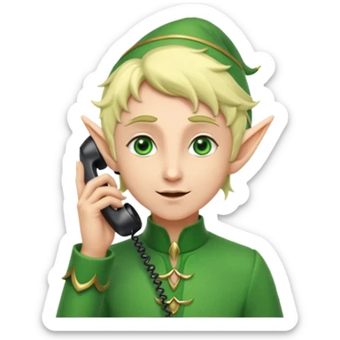 elf talking on the phone sticker