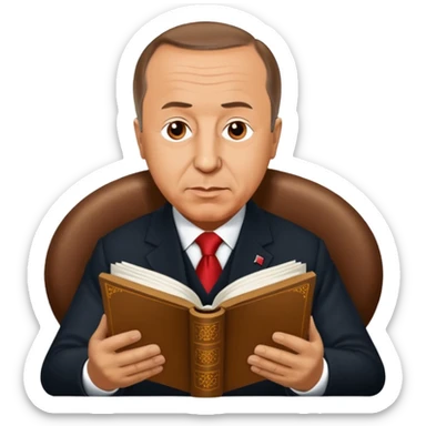 Recep Tayyip Erdoğan reading a book named "ZAM LİSTESİ" sticker