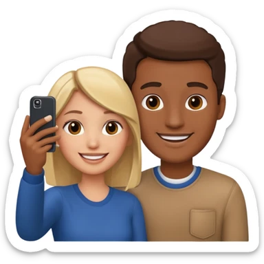 couple photo on the phone sticker