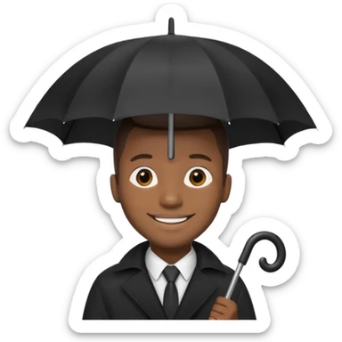 black man holding umbrella sticker