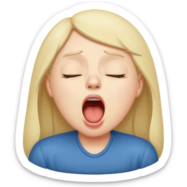 yawning sleepy character sticker