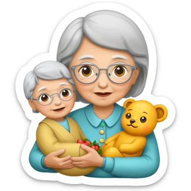 Grandma holding ba y sticker