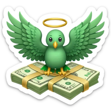 un fajo billetes de dólares con alas sticker