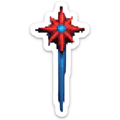 Deep blue morning star over planet with red sunrise sticker