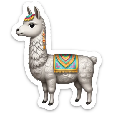 cloud patterned lama sticker