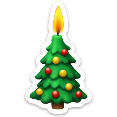 Christmas tree candle decorated  sticker