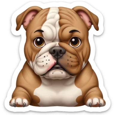 bulldog with tattoos sticker