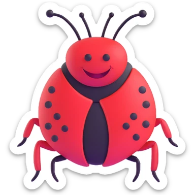 laughing red bug with black points sticker