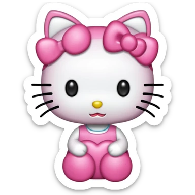 Piirrä metallisorvi jossa on hello Kitty värit ja teema sticker