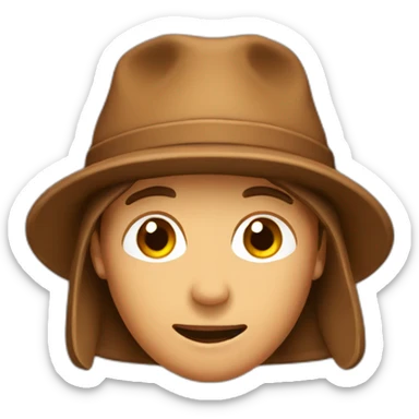brown hat with earflaps sticker