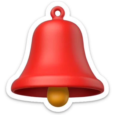 3D red bell made of plasticine sticker