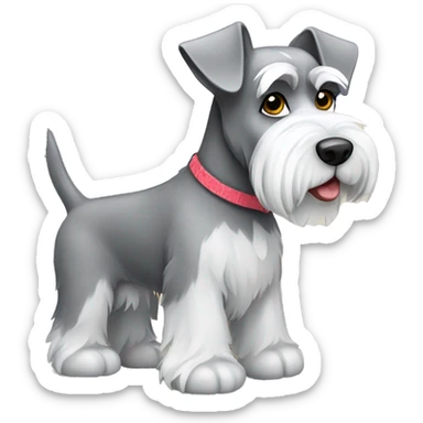 Gray and white schnauzer dog sticker