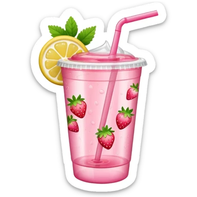 strawberry lemonade in a plastic cup sticker
