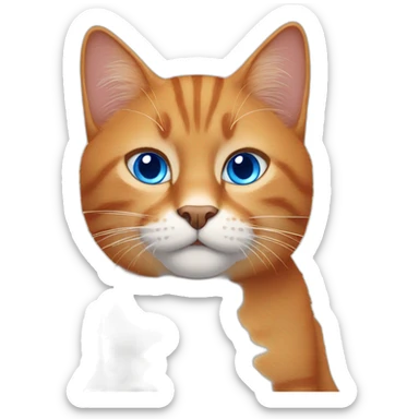 red cats with blue eyes sticker